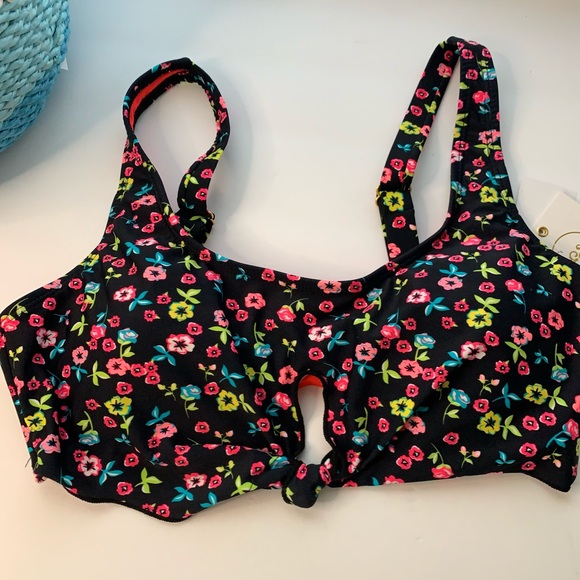 Cyn & Luca Swimsuit Top floral print/ Blqck Large - Picture 5 of 16